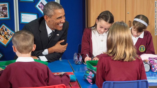 SEPTEMBER 4 - NEWPORT, WALES: U.S. President Barack Obama meets school children at Mount Pleasant Primary School prior to the NATO summit. The meeting of leaders and senior ministers from 28 nations has been billed as the <a href='http://cnn.com/2014/09/03/world/europe/nato-summit-wales/index.html' _fcksavedurl='http://cnn.com/2014/09/03/world/europe/nato-summit-wales/index.html'>most important NATO gathering in more than a decade.</a>