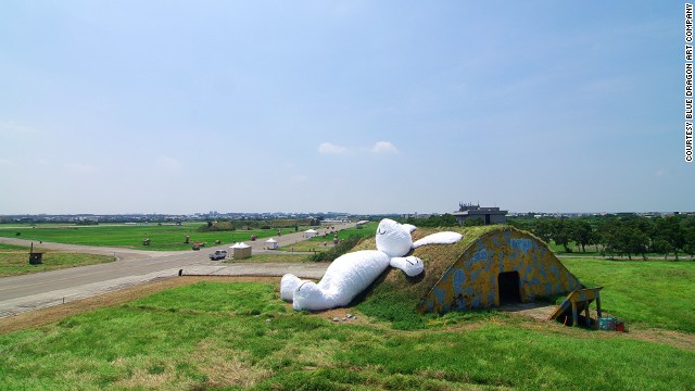 El conejo gigante en un búnker de Taiwán