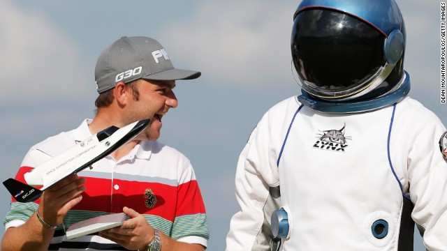 Golfer Andy Sullivan had a close encounter at the KLM Open on Sunday...