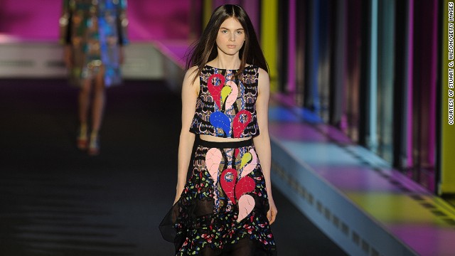 Peter Pilotto toughened up his womanswear collection with perspex detailing. 