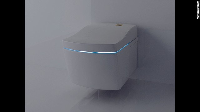 The TOTO AC (Actlight) Washlet with self cleaning technology, pictured, has a toilet bowl covered with a special zirconium coating. The UV light integrated in the lid combines with the zirconium coating to trigger a decomposition process, making a toilet brush unnecessary. 