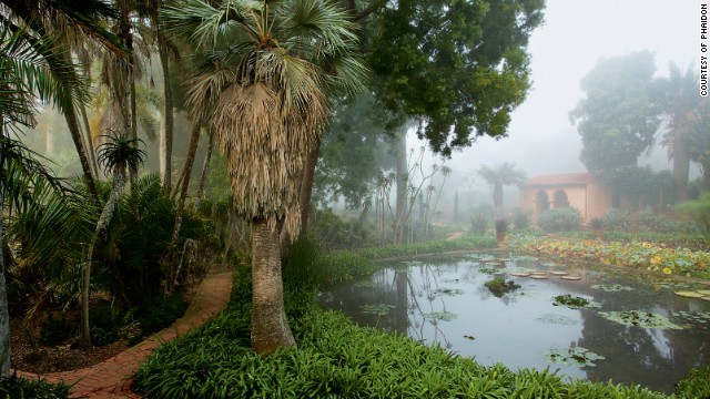 This may look like a tropical swamp, but it is part of the eccentric and eclectic Lotusland gardens in Santa Barbara, California. Created by the flamboyant Polish opera singer Ganna Waska, it features this water garden, created in an old swimming pool. Asian lotuses were planted in 