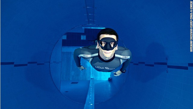 The Y-40 Deep Joy, the world's deepest swimming pool, sinks to a depth of 42 meters.