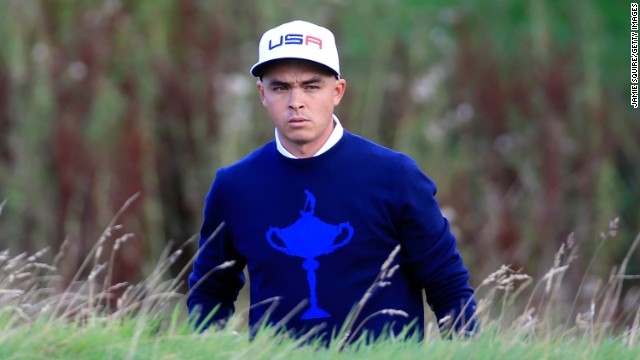 Team USA's Rickie Fowler out on course during Friday's opening fourballs. He and partner Jimmy Walker halved their match with Europe's Thomas Bjorn and Martin Kaymer. 