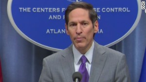 CDC Director Dr. Tomas Frieden notes that only a person showing symptoms can spread the disease.