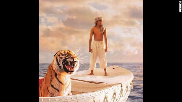 <strong>"Life of Pi":</strong> Yann Martel's <a href='http://edition.cnn.com/2002/SHOWBIZ/books/10/21/yann.martel/index.html'>Booker Prize-winning novel</a> concerns the voyage of a spiritually minded teenage boy drifting across the Pacific with a large tiger named Richard Parker -- or does it? Ang Lee's 2012 film made Martel's "unfilmable" novel into an Oscar-nominated success.