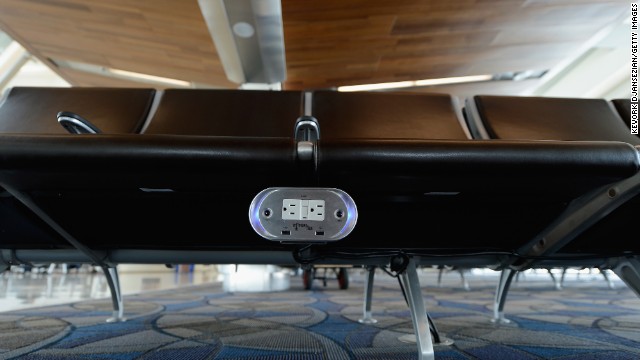Some airports, such as the new terminal at LAX, have power outlets beneath every bench for passengers. But some travelers still don't want to share. 