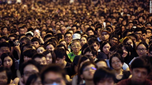 Thousands of pro-democracy activists attend a rally on the streets near government headquarters on October 4 in Hong Kong. 