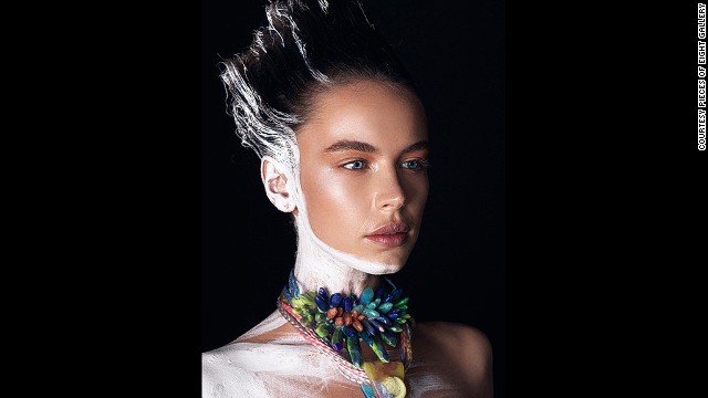 Rohde sculpts organic forms, including horns and antlers, in glowing resins and rainbow colors.
