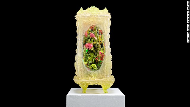 Sulphuric Snake, a mixed media piece, is designed as a cabinet of curiosities.