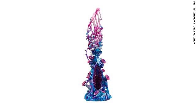 The sculpture Crystal Marsupial is over two meters tall and features an exposed core of lustrous resin gems.
