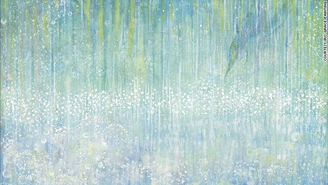 Some of her paintings, such as "Water Dance" (pictured), are interpretations of natural scenes such as lakes, fields and skies.
