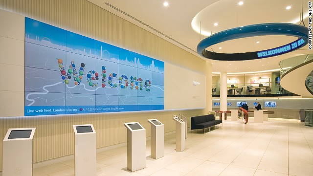 'Being: London', an interactive wall within the Piccadilly branch, provides local information and showcases what people in the capital are doing. Rather than solely driving sales, the bank also hopes to operate as a wider resource for customers and visitors. 