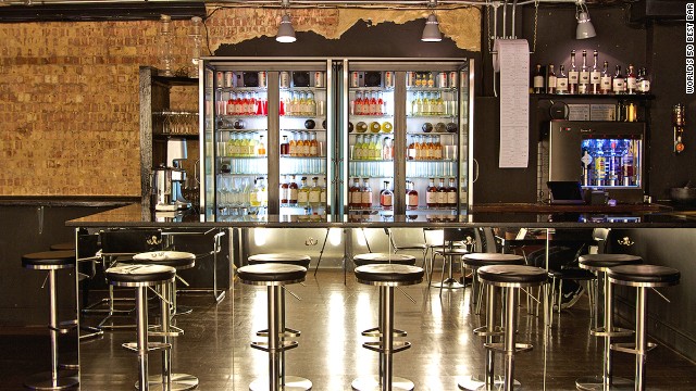 London's White Lyan is a bar for customers, not bartenders. Housed in two double-door refrigerators and three freezers are 500 bottles of pre-prepared cocktails. 