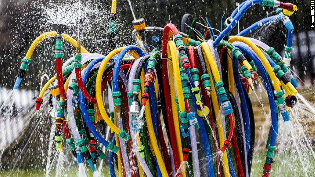 Frieze week 2014 was marked by the unveiling of a specially commissioned fountain made from garden hoses by artist Bertrand Lavier.
