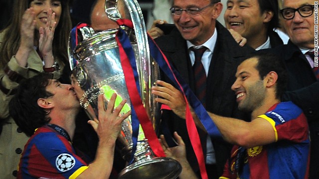 By May 2011, he had fired Barca into another Champions League final, once again against Man Utd at Wembley. Messi scored as Barca outclassed the English champions, securing a comfortable 3-1 win and third European Cup triumph in six years. Predictably, Messi was awarded a third straight Ballon d'Or in December 2011.