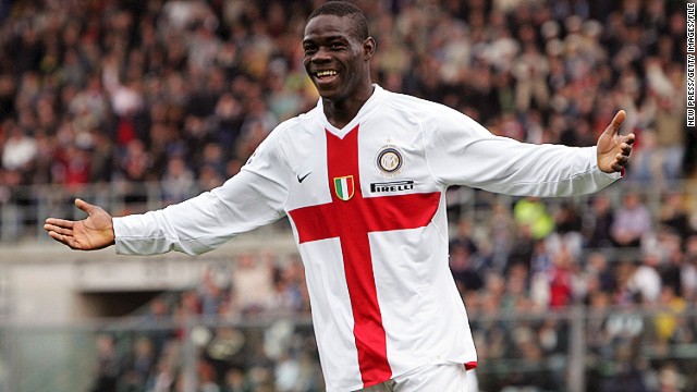 Balotelli burst onto the scene with AC Milan's city neighbors Internazionale in December 2007. He had a fractious relationship with then Inter boss Jose Mourinho, leaving for Manchester City in 2010 after scoring 20 goals in 59 matches for the club.