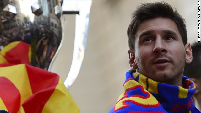 Barca reigned in Spain during the 2012-13 season, running away with the league title by racking up 100 points. During his 10 years at the Nou Camp, Messi has won six league titles and two Spanish Cups in addition to three Champions League crowns.