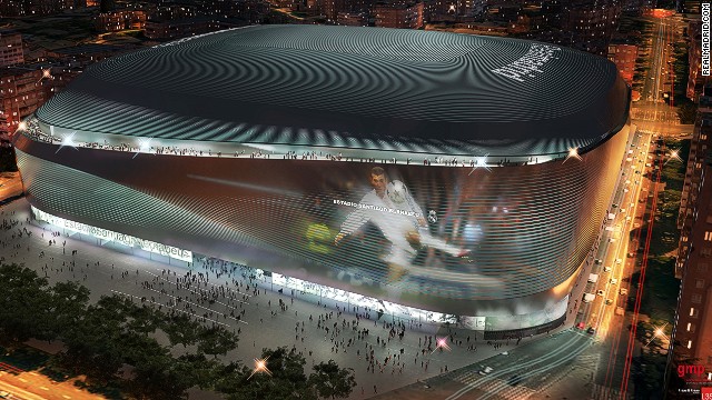 State-of-the-art technology will allow the stadium's exterior to replay the greatest moments in the illustrious history of the 10-time European champions.