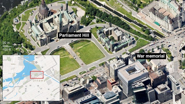 Map: Shooting near Parliament