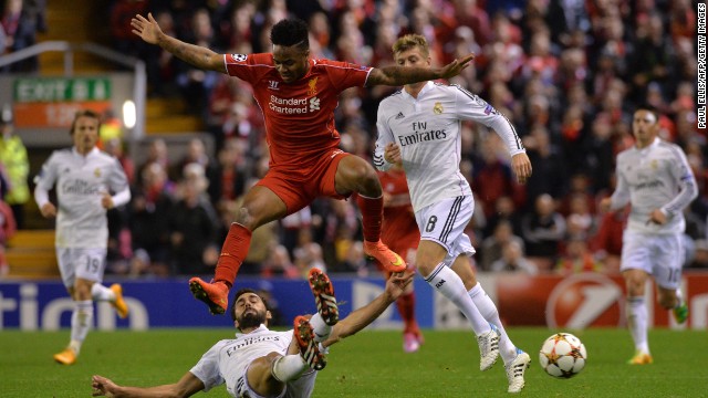 Liverpool's Raheem Sterling endured a frustrating night as his side failed to find a way back into the contest.