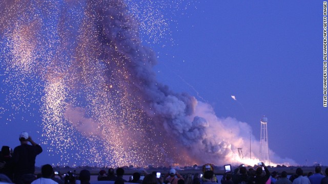 The rocket had been set to go up Monday, only to be scrubbed "because of a boat downrange in the trajectory Antares would have flown had it lifted off," according to NASA. Coast Guard spokesman David Weydert said the boat that triggered the postponement was 40 miles offshore. Tuesday, by contrast, seemed perfect. Just before liftoff, NASA reported "100% favorable" weather and "no technical concerns with the rocket or spacecraft being worked."