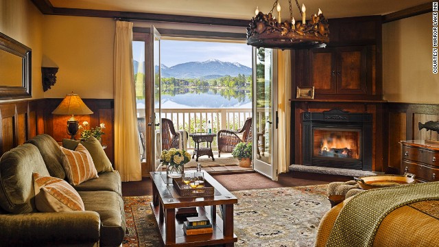 Mirror Lake Inn, a 125-year-old hotel that's housed Olympic athletes, features wrap-around private balconies. 