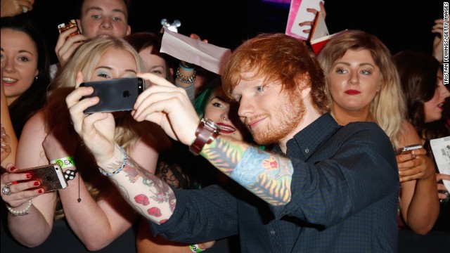 Ed Sheeran arrives for the 2014 MTV Europe Music Awards on Sunday, November 9, 2014 in Glasgow, Scotland. 