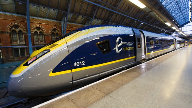 On Thursday, high-speed train operator Eurostar unveiled the new e320 train, which will go into service next year. The train is named for its max speed -- 320 kph, or 200 mph. 