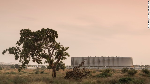Shortlisted in the sports category at this year's World Architecture Festival, the Luanda Multisports Pavilion, in Angola may not appear particularly striking during the day...