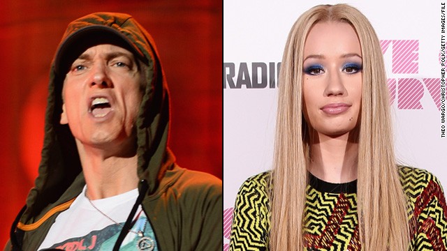 Eminem is the latest to seemingly step into the ring with Australian rapper Iggy Azalea. On a leaked snippet of a new song called "Vegas," the Detroit MC appears to talk about rape and Azalea in the same breath. Iggy responded with a virtual flip-off: "im bored of the old men threatening young women as entertainment trend and much more interested in the young women getting $ trend," she tweeted. 