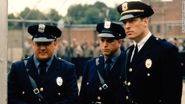 <strong>Then:</strong> Clancy Brown, right, perhaps best known up till then as the villainous Kurgan in "Highlander," gave moviegoers a character to passionately root against with his sadistic prison guard, Capt. William Hadley.