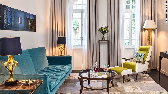 The Norman makes good use of Tel Aviv, Israel's celebrated Bauhaus architecture. In this case, two buildings decked out in classic furnishing with splashes of punchy colors.
