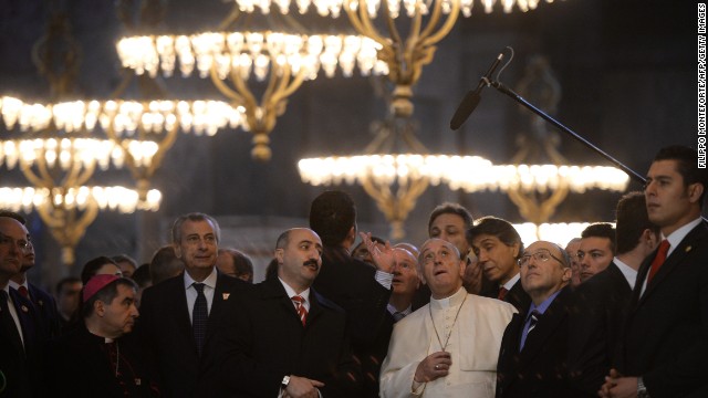 Pope Francis visits the Hagia Sophia Museum in Istanbul on November 29. 