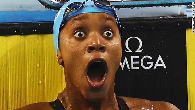 A look of disbelief is etched on the face of <a href='http://www.cnn.com/2014/12/07/sport/swimming-atkinson-world-first/index.html' target='_blank'>Alia Atkinson after she claims gold in the women's 100m breaststroke </a>at the world short course swimming championships in Qatar. The win made her the first black woman swimmer to claim the world title. Click through the gallery for more female sports firsts: