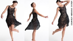 This 3D printed plastic dress flows like fabric