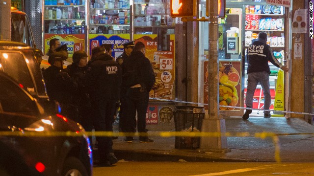 The officers -- one with two years' experience, the other with seven years on the job -- were normally assigned to downtown Brooklyn but were working a "critical response" detail in an area with higher crime, police said.