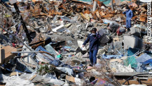 Aftermath of Japan tsunami, 2011.