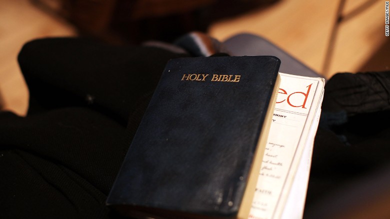 NEW YORK, NY - DECEMBER 21: A Bible is viewed during a service at Judson Memorial Church on National Homeless Persons Memorial Day on December 21, 2011 in New York City. The annual interfaith service is organized by the homeless advocacy group Picture the Homeless, a grassroots organization founded and led by homeless people. According to Coalition for the Homeless,in New York City 41,200 homeless men, women, and children sleep each night in municipal homeless shelters. (Photo by Spencer Platt/Getty Images) 