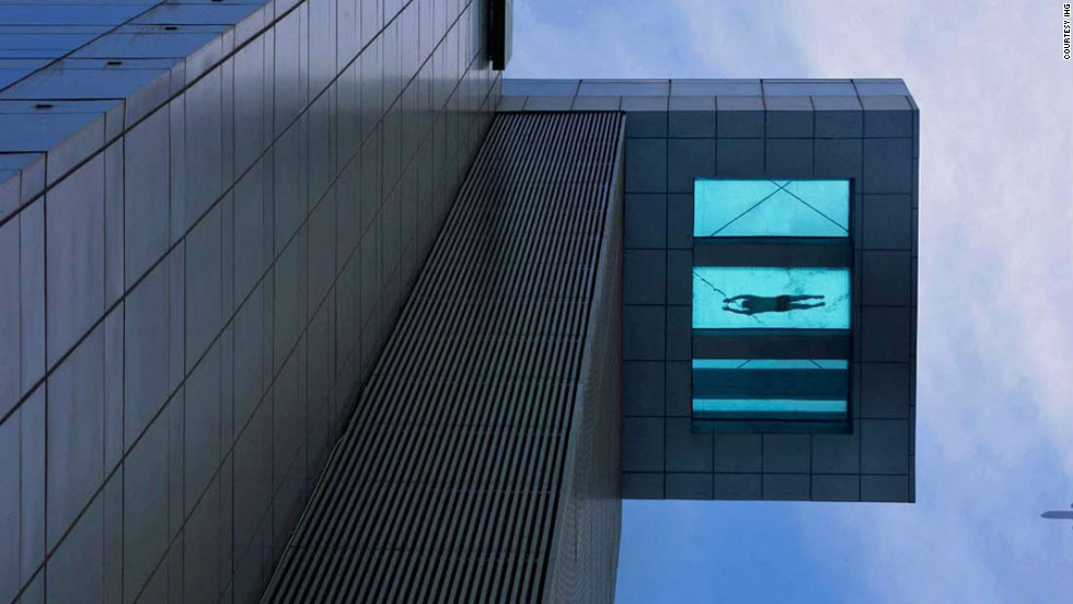 glass skyscraper pool