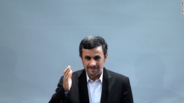 Mahmoud Ahmadinejad speaks during a press conference in Tehran on 2012.