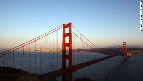 A view of the Golden Gate Brdige from the Marin Headlands on May 27, 2012 in San Francisco, California. The Golden Gate Bridge celebrates its 75th anniversary today. The 1.7 mile steel suspension bridge, one of the modern Wonders of the World, opened to traffic on May 27, 1937.