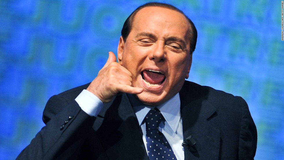 Silvio Berlusconi gestures as he takes part at a People of Freedom meeting in Rome on September 9, 2009. In November last year, &lt;a href=&quot;http://cnn.com/2013/11/27/world/europe/italy-berlusconi/index.html&quot;&gt;the Italian Senate voted to expel Italy's three-time former prime minister &lt;/a&gt;from parliament after his conviction for tax fraud. 