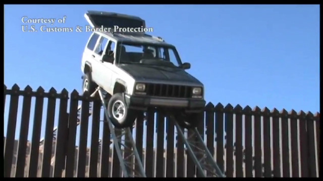 Jeep gets stuck on border fence #3