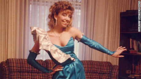 Martrese White describes 1980s fashions as "hideous" now, but is and was proud of all the accessories and creations she made at the time, especially this prom dress in 1986. "The senior prom was my pièce de résistance -- everything was turquoise blue and silver -- even silver nail polish. And I was SO proud of the matching handbag and shoe rosettes."