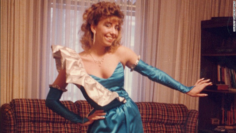 Martrese White describes 1980s fashions as "hideous" now, but is and was proud of all the accessories and creations she made at the time, especially this prom dress in 1986. "The senior prom was my pièce de résistance -- everything was turquoise blue and silver -- even silver nail polish. And I was SO proud of the matching handbag and shoe rosettes."