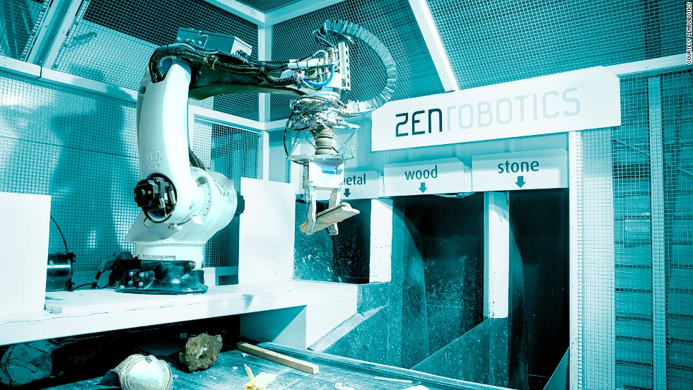 The ZenRobotics Brain control system combines the sensory data it gathers into an analysis of whether an item is wanted or not, then calculates the optimum way to grip it.