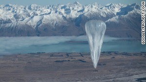 Google wants to beam the Internet to wilderness areas by using high-flying balloons. (Click to expand.)
