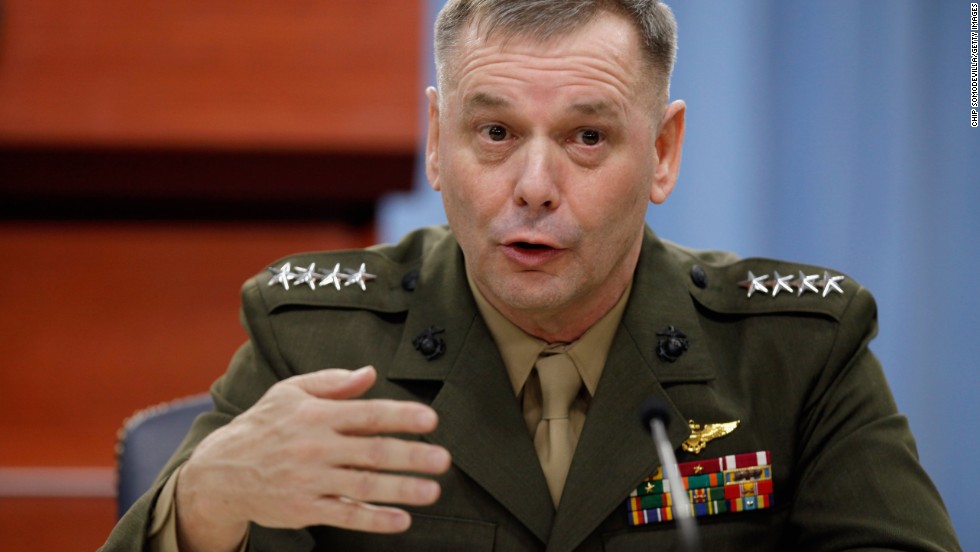 Then-Vice Chairman of the Joint Chiefs of Staff Gen. James Cartwright holds a news conference in 2011. He pleaded guilty Monday to lying to federal authorities about leaking classified info to reporters. 