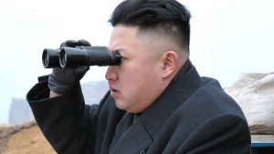 This picture, taken by North Korea&#39;s official Korean Central News Agency on March 7, 2013 shows North Korean leader Kim Jong Un (C) using a pair of binocular to look south as he inspects Jangjae Islet Defence Detachment near South Korea&#39;s Taeyonphyong Island in South Hwanghae province, North Korea&#39;s southwestern sector of the front.   AFP PHOTO / KCNA via KNS ---EDITORS NOTE--- RESTRICTED TO EDITORIAL USE - MANDATORY CREDIT &quot;AFP PHOTO / KCNA VIA KNS&quot; - NO MARKETING NO ADVERTISING CAMPAIGNS - DISTRIBUTED AS A SERVICE TO CLIENTS        (Photo credit should read KNS/AFP/Getty Images)